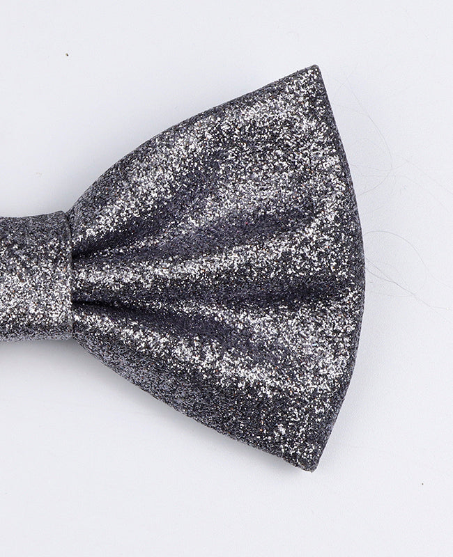 Papillon Con Paillettes Argento n°1 Uomo in Poliestere «Olive»