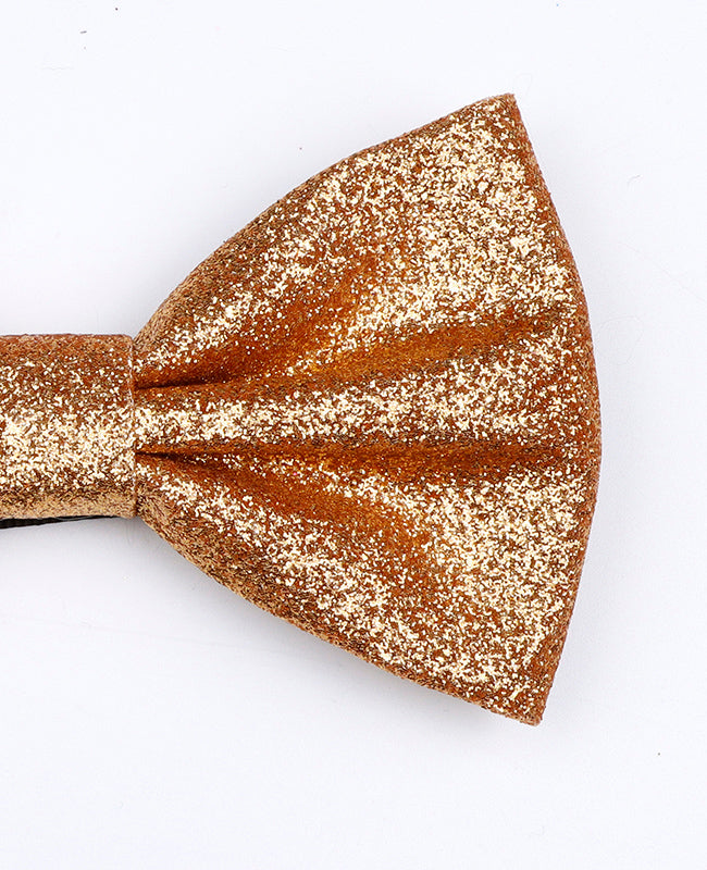 Papillon Con Paillettes Oro n°2 Uomo in Poliestere «Olive»
