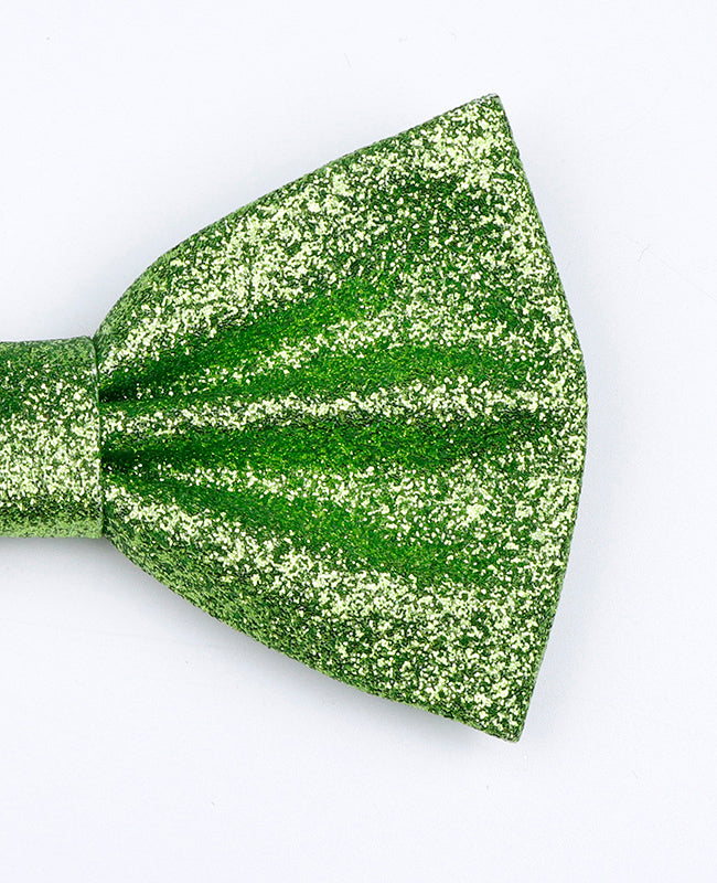 Papillon Con Paillettes Verde n°2 Uomo in Poliestere «Olive»
