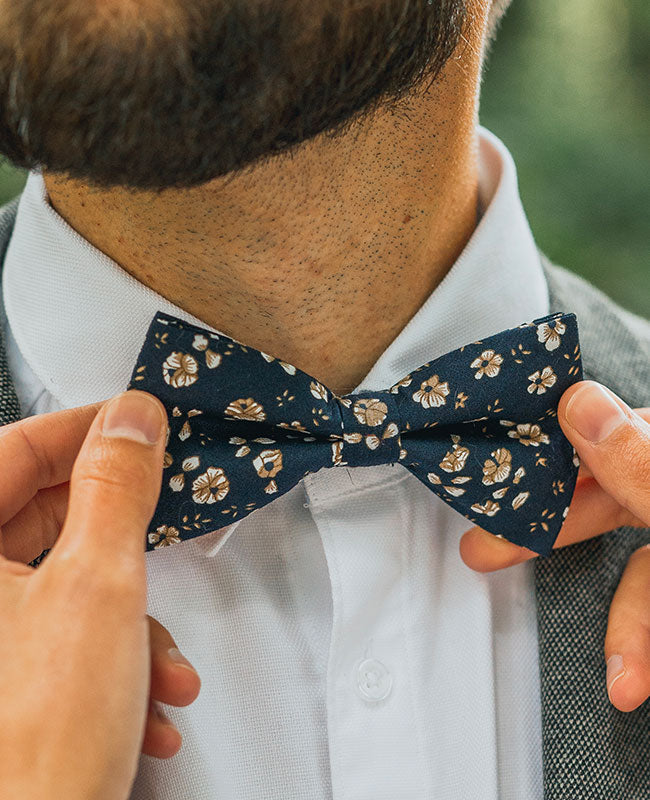 Papillon Liberty Blu n°13 Uomo in Cotone «Gaspard»