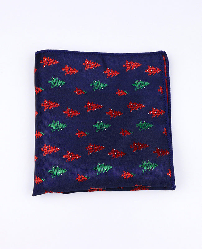 Fazzoletto da taschino di Natale Blu n°2 in Poliestere «Christmas»