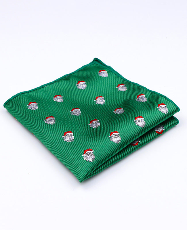 Fazzoletto da taschino di Natale Verde n°1 in Poliestere «Christmas»