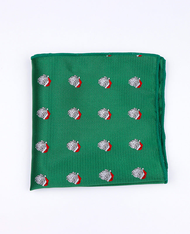 Fazzoletto da taschino di Natale Verde n°1 in Poliestere «Christmas»