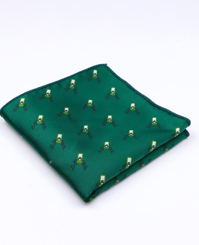 Fazzoletto da taschino di Natale Verde n°2 in Poliestere «Christmas»