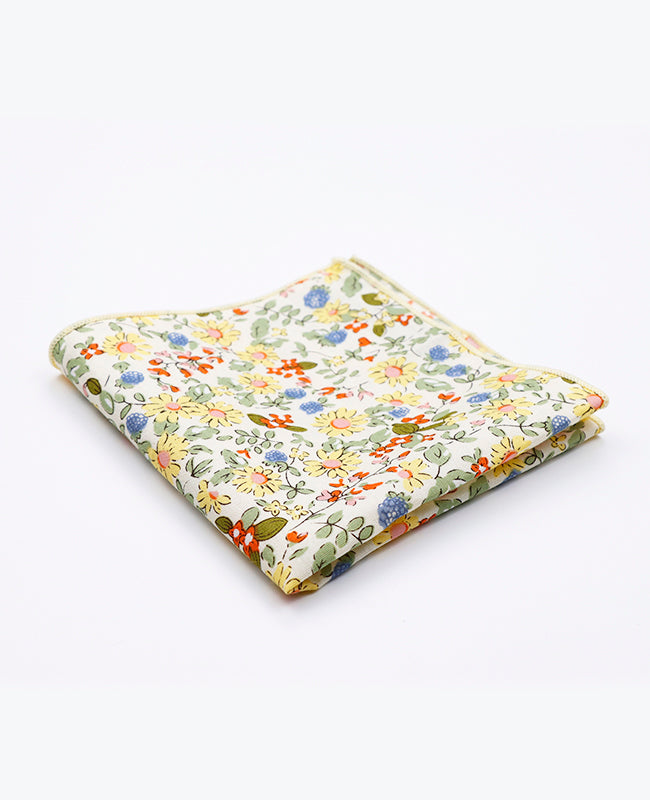 Fazzoletto da taschino Liberty Bianco n°5 in Cotone | Charles - Unipap's