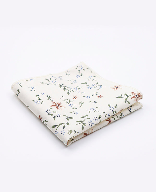 Fazzoletto da taschino Liberty Bianco n°8 in Cotone | Charles - Unipap's