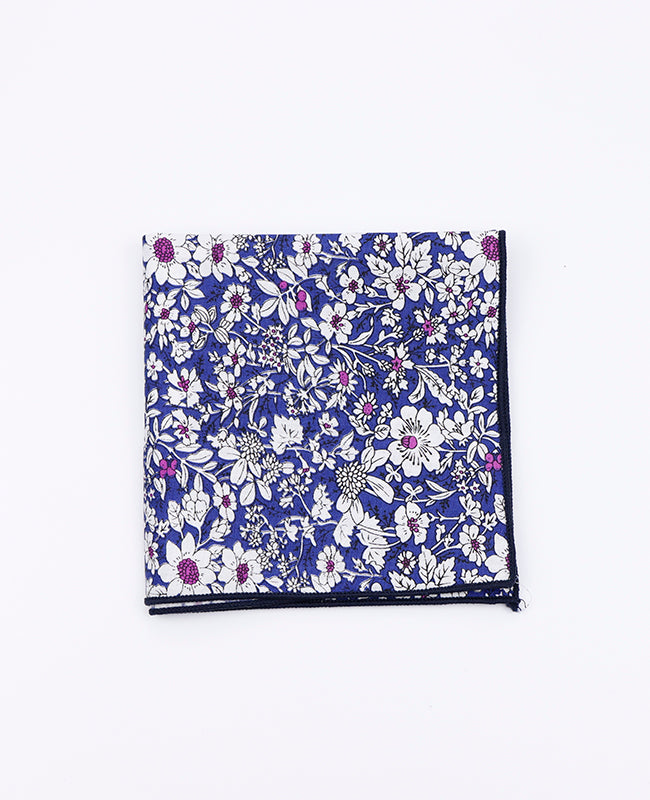 Fazzoletto da taschino Liberty Blu n°1 in Cotone | Clovis - Unipap's