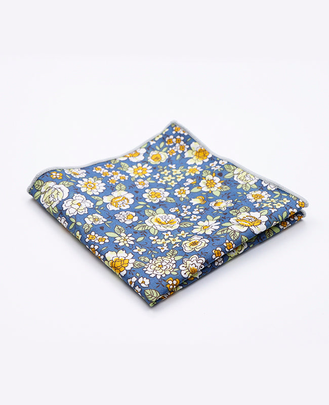 Fazzoletto da taschino Liberty Blu n°2 in Cotone | Gaspard - Unipap's