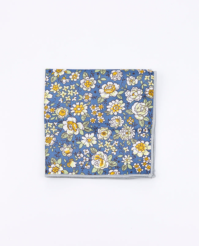 Fazzoletto da taschino Liberty Blu n°2 in Cotone | Gaspard - Unipap's