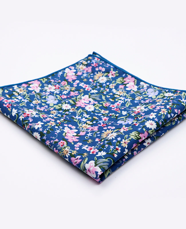Fazzoletto da taschino Liberty Blu n°11 in Cotone | Gaspard - Unipap's