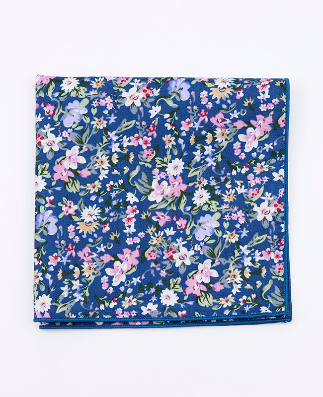 Fazzoletto da taschino Liberty Blu n°11 in Cotone | Gaspard - Unipap's