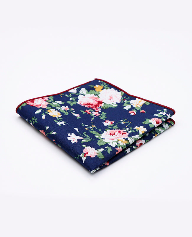 Fazzoletto da taschino Liberty Blu n°2 in Cotone | Charles - Unipap's