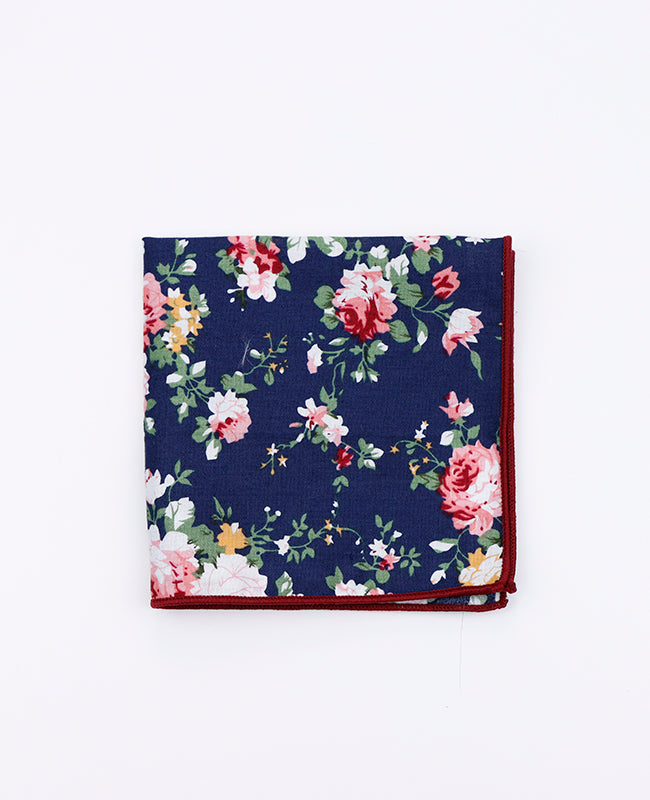 Fazzoletto da taschino Liberty Blu n°2 in Cotone | Charles - Unipap's