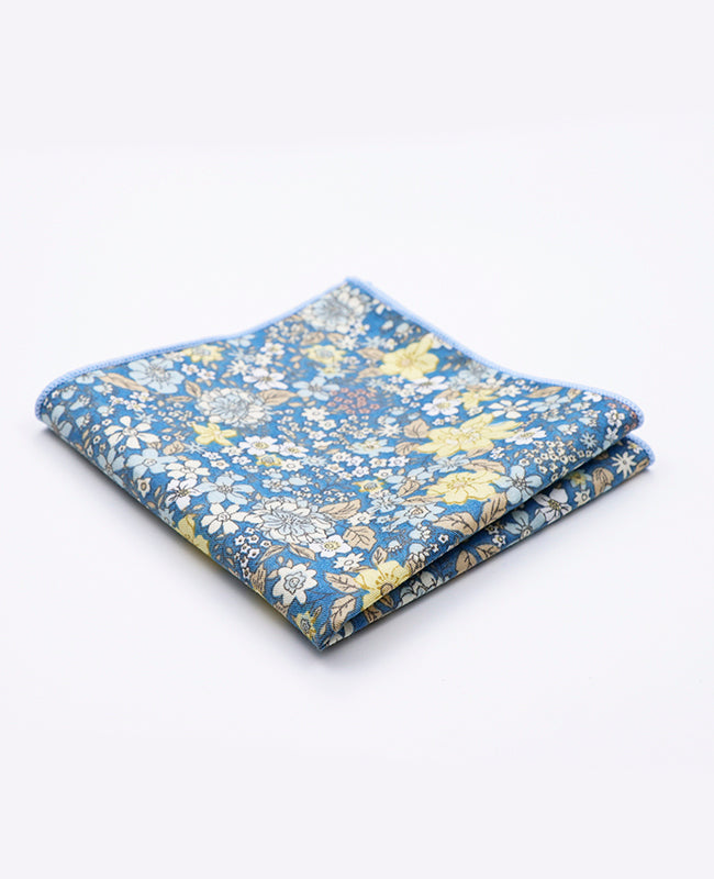 Fazzoletto da taschino Liberty Blu n°3 in Cotone | Gaspard - Unipap's