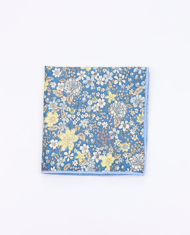 Fazzoletto da taschino Liberty Blu n°3 in Cotone | Gaspard - Unipap's