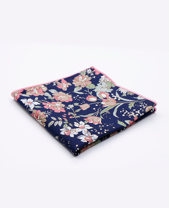 Fazzoletto da taschino Liberty Blu n°3 in Cotone | Charles - Unipap's