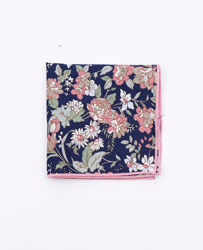 Fazzoletto da taschino Liberty Blu n°3 in Cotone | Charles - Unipap's