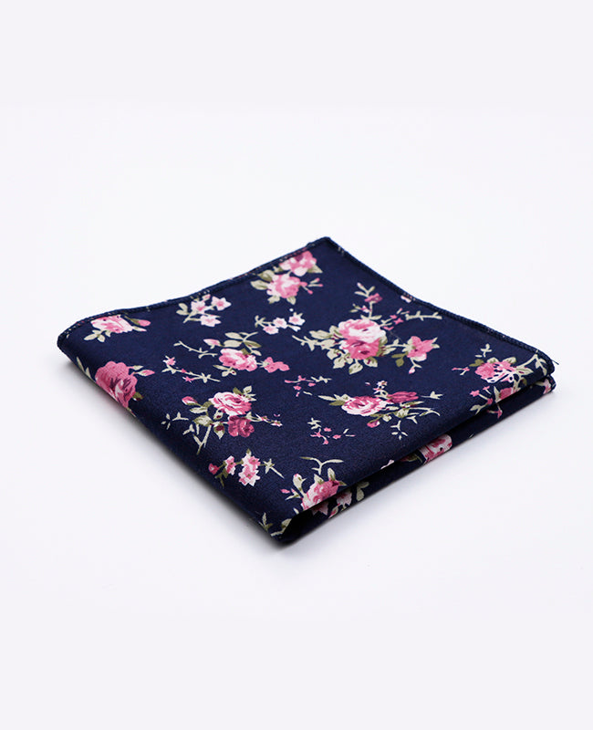 Fazzoletto da taschino Liberty Blu n°4 in Cotone | Charles - Unipap's