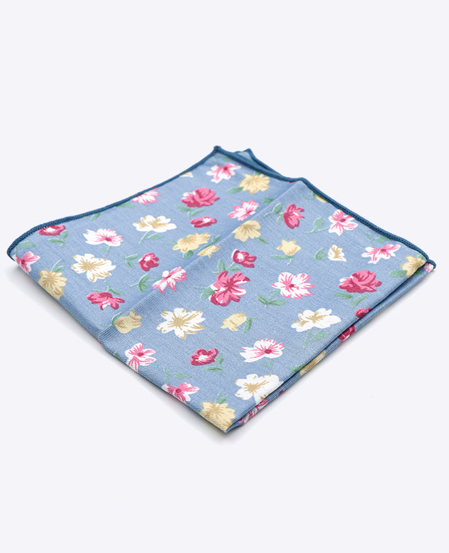 Fazzoletto da taschino Liberty Blu n°4 in Cotone | Gaspard - Unipap's