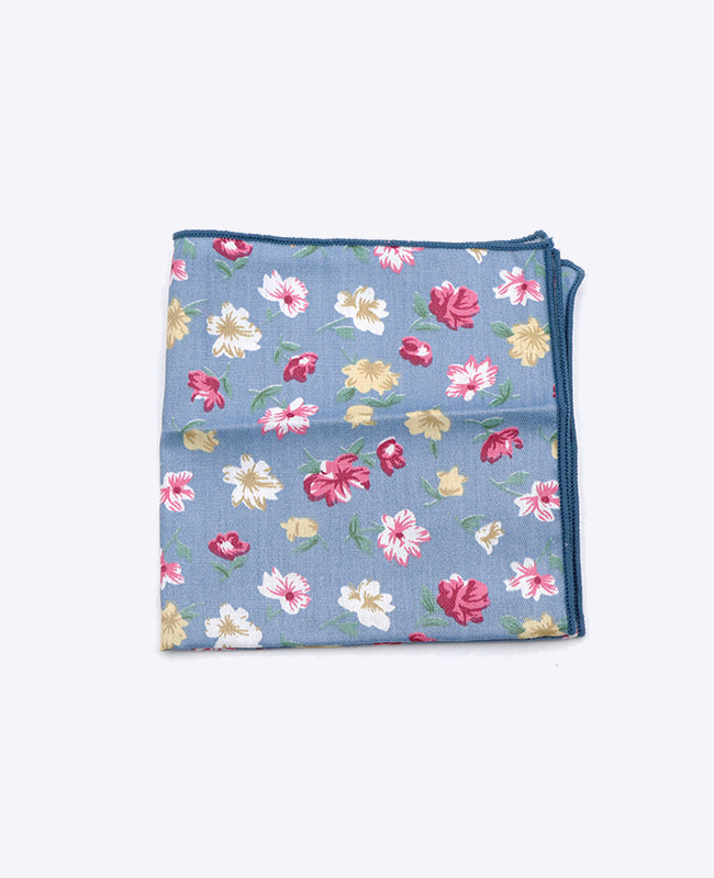Fazzoletto da taschino Liberty Blu n°4 in Cotone | Gaspard - Unipap's