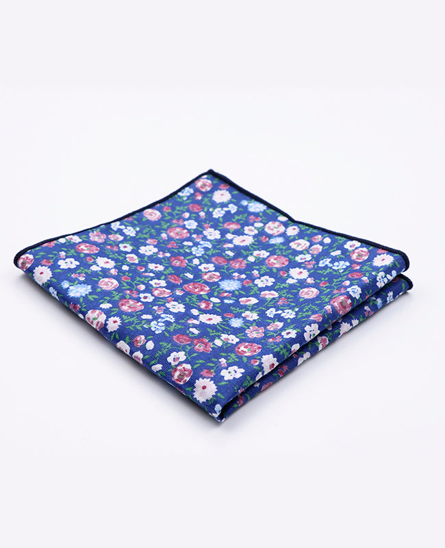 Fazzoletto da taschino Liberty Blu n°7 in Cotone | Gaspard - Unipap's