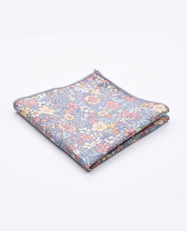 Fazzoletto da taschino Liberty Grigio n°2 in Cotone | Gaspard - Unipap's