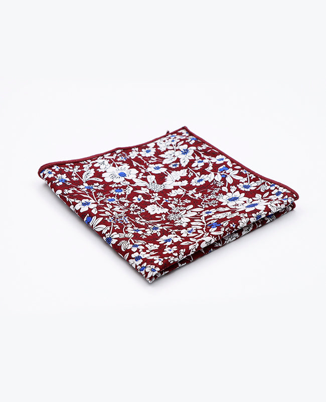 Fazzoletto da taschino Liberty Rosso n°1 in Cotone | Clovis - Unipap's