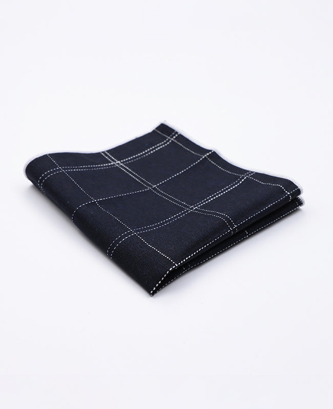 Fazzoletto da taschino Tartan Nero n°1 in Cotone | Marcel - Unipap's