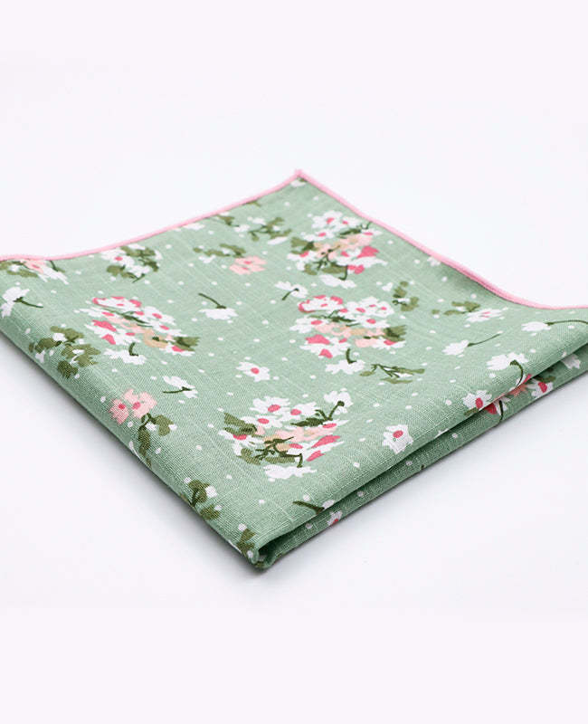Fazzoletto da taschino Liberty Verde n°3 in Cotone | Gaspard - Unipap's