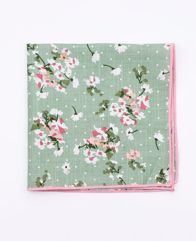 Fazzoletto da taschino Liberty Verde n°3 in Cotone | Gaspard - Unipap's