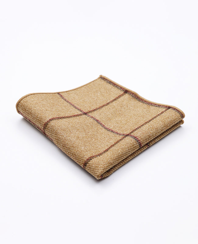 Fazzoletto da taschino Tartan Marrone n°1 in Lana | Nobert - Unipap's