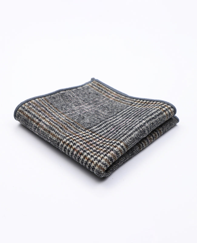 Fazzoletto da Taschino Tartan Grigio n°7 in Lana | Norbert - Unipap's