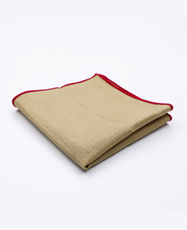 Fazzoletto da taschino Beige n°1 in Lino | Basile - Unipap's