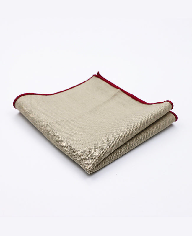 Fazzoletto da taschino Beige n°2 in Lino | Basile - Unipap's