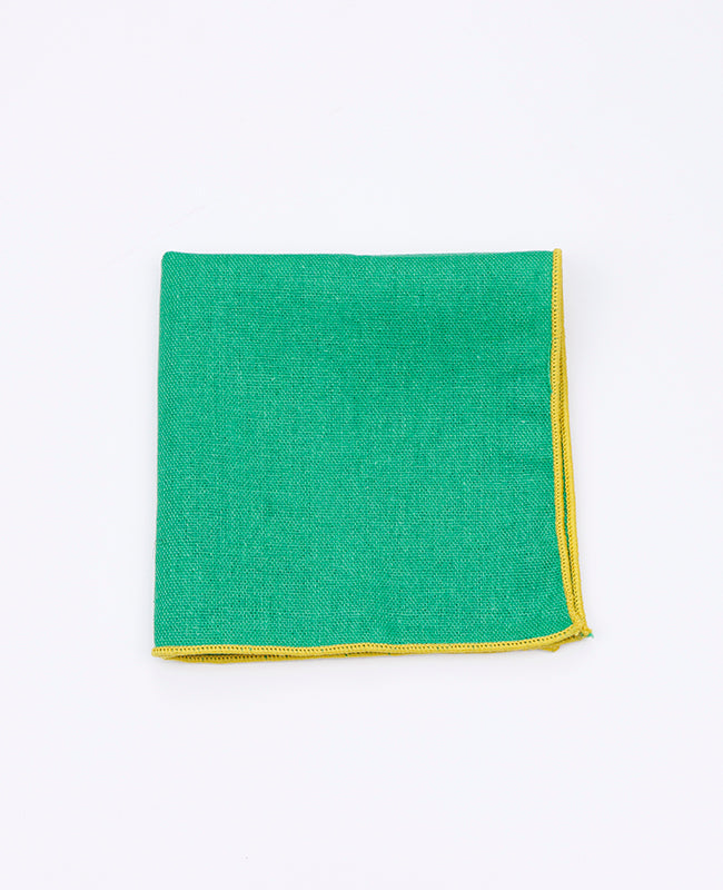 Fazzoletto da taschino Verde n°3 in Lino | Basile - Unipap's