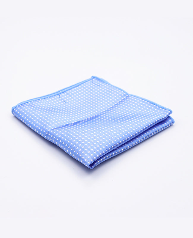 Fazzoletto da taschino Blu n°2 A Pois in Poliestere «Louis»
