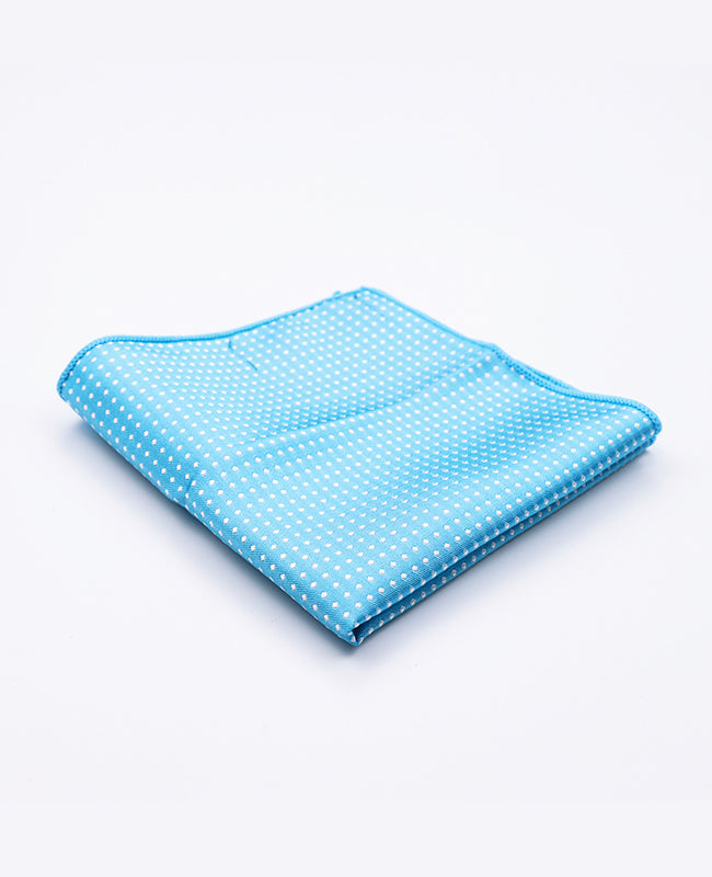 Fazzoletto da taschino Blu n°4 A Pois in Poliestere «Louis»