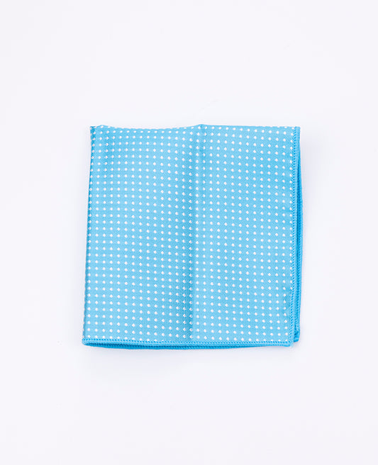 Pochette de Costume Bleu n°4 à Pois en Polyester «Louis»