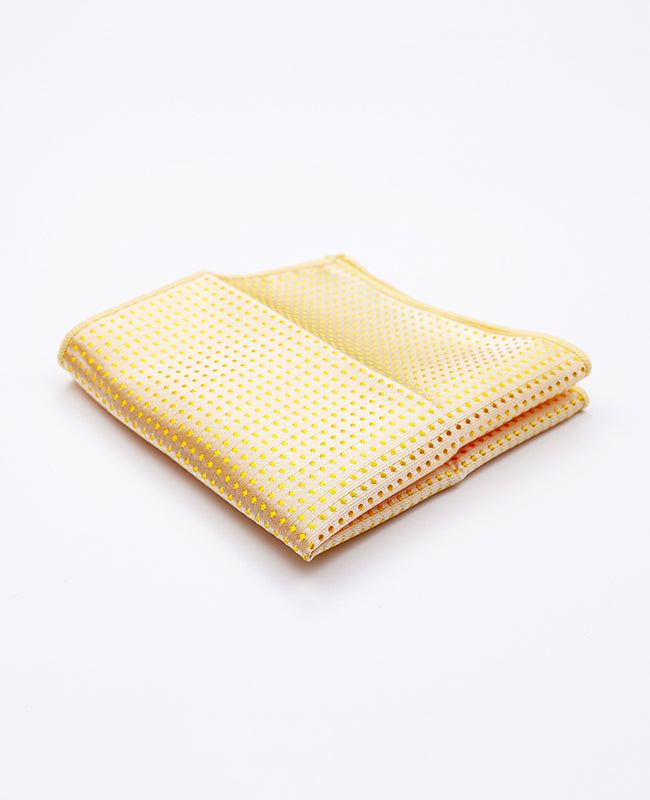 Fazzoletto da taschino Giallo n°2 A Pois in Poliestere «Louis»