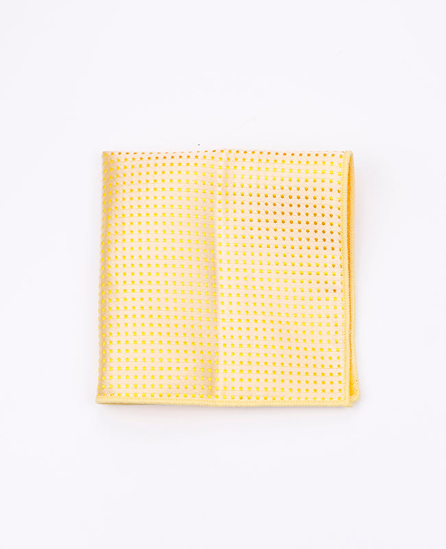 Fazzoletto da taschino Giallo n°2 A Pois in Poliestere «Louis»