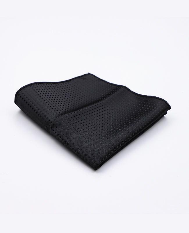 Fazzoletto da taschino Nero n°1 A Pois in Poliestere «Louis»
