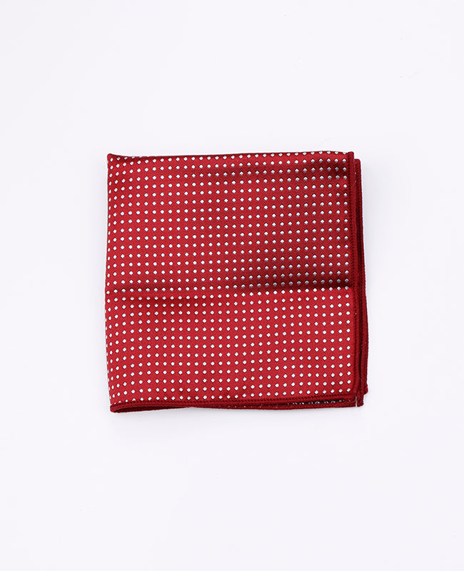Fazzoletto da taschino Rosso n°2 A Pois in Poliestere «Louis»