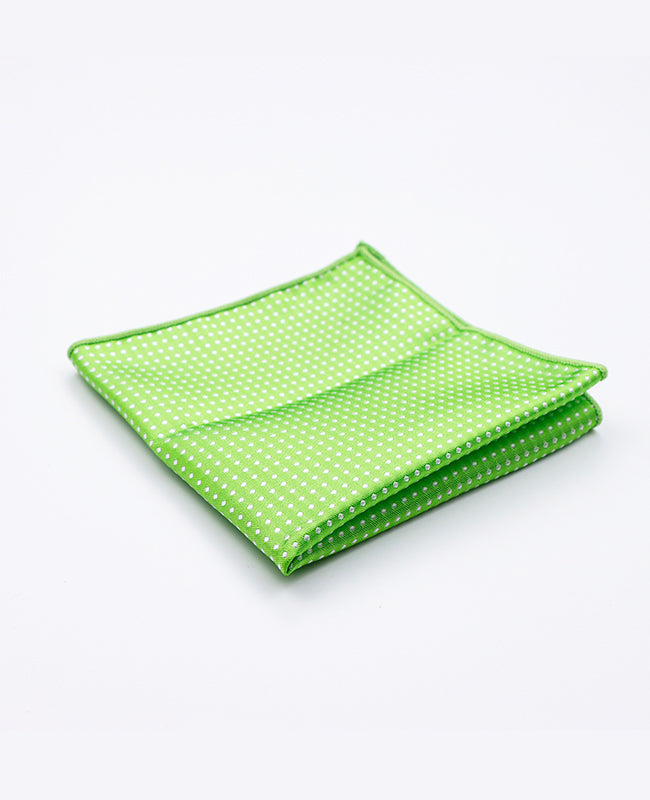 Fazzoletto da taschino Verde n°1 A Pois in Poliestere «Louis»
