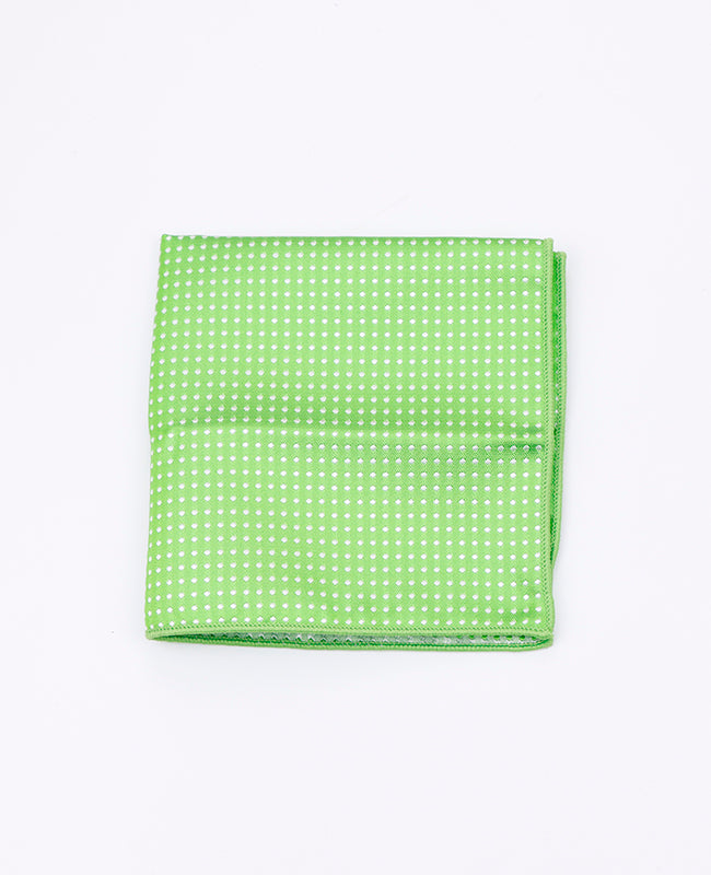 Fazzoletto da taschino Verde n°1 A Pois in Poliestere «Louis»