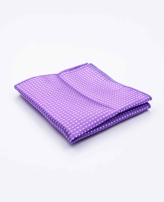 Fazzoletto da taschino Viola n°1 A Pois in Poliestere «Louis»