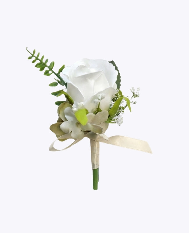 Occhiello floreale Bianco Uomo «Gabriel»