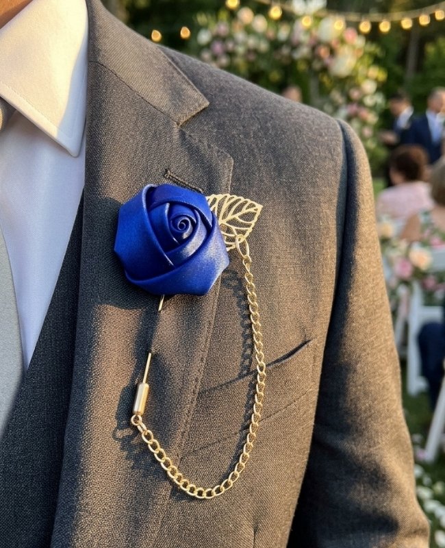 Occhiello floreale Blu Uomo «Alfred»