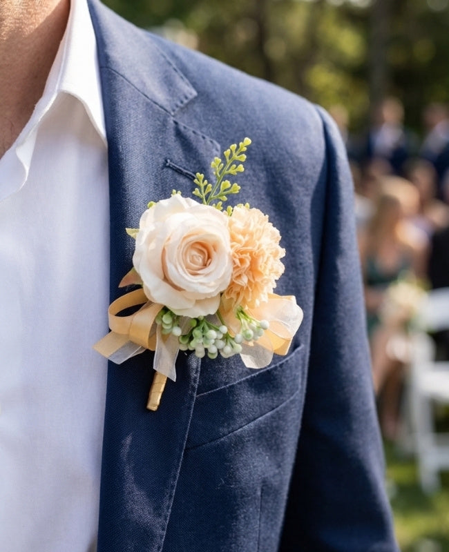 Occhiello floreale Arancione Uomo «Valentin»
