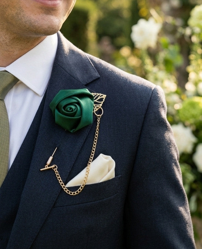 Occhiello floreale Verde Uomo «Alfred»