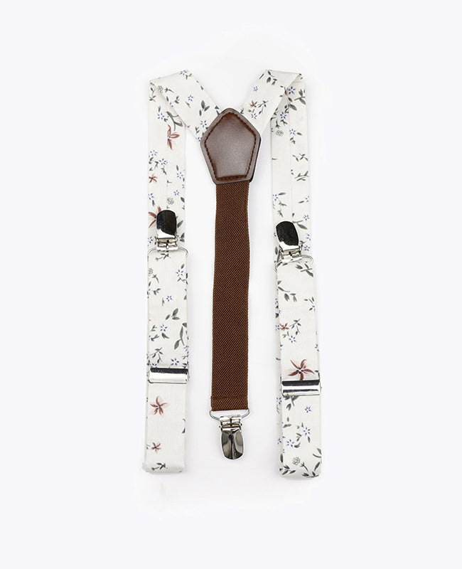 Bretelle Bambini Liberty Bianco n°8 in Cotone «Charles»